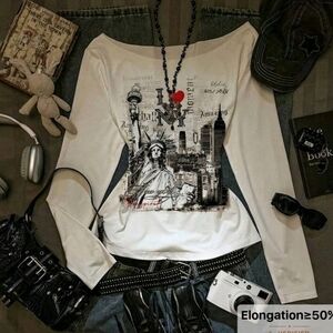 Women’s Graphic Long-Sleeve Top with NYC Print